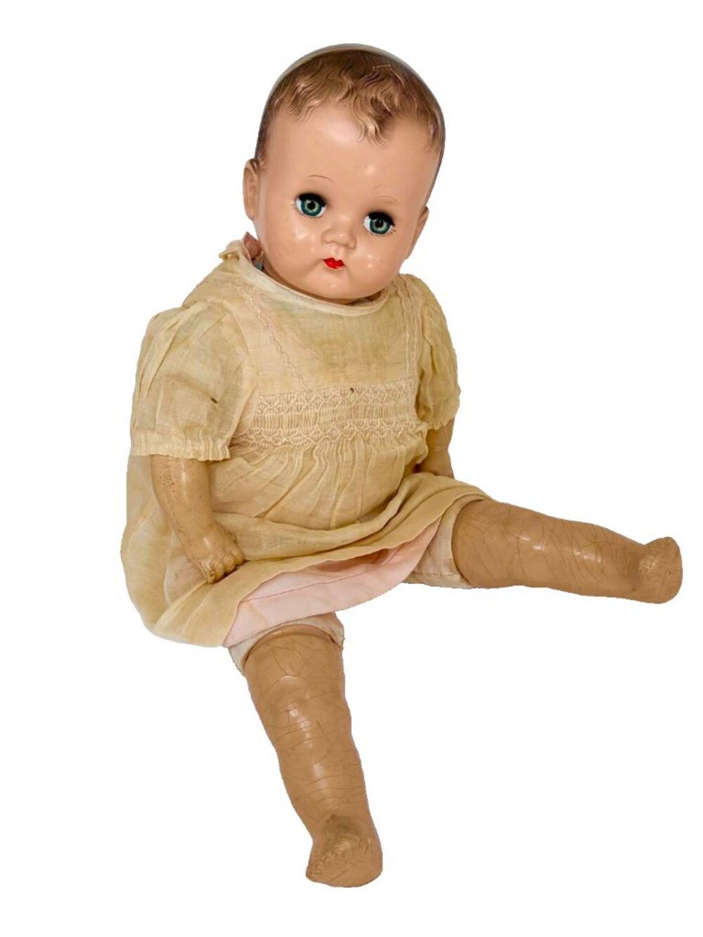 VINTAGE 1940s IDEAL PB-100 CRYING BABY DOLL Working Sleep Eyes Original Clothes